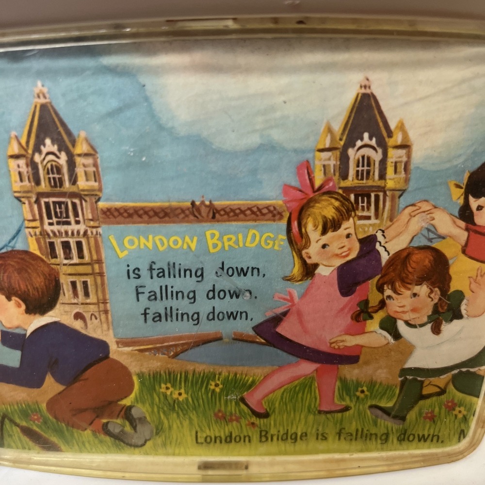 VTG 1966 FISHER PRICE TWO TUNE MUSIC BOX TV #114 LONDON BRIDGE/ROW‎ ROW WORKS - Picture 2 of 6